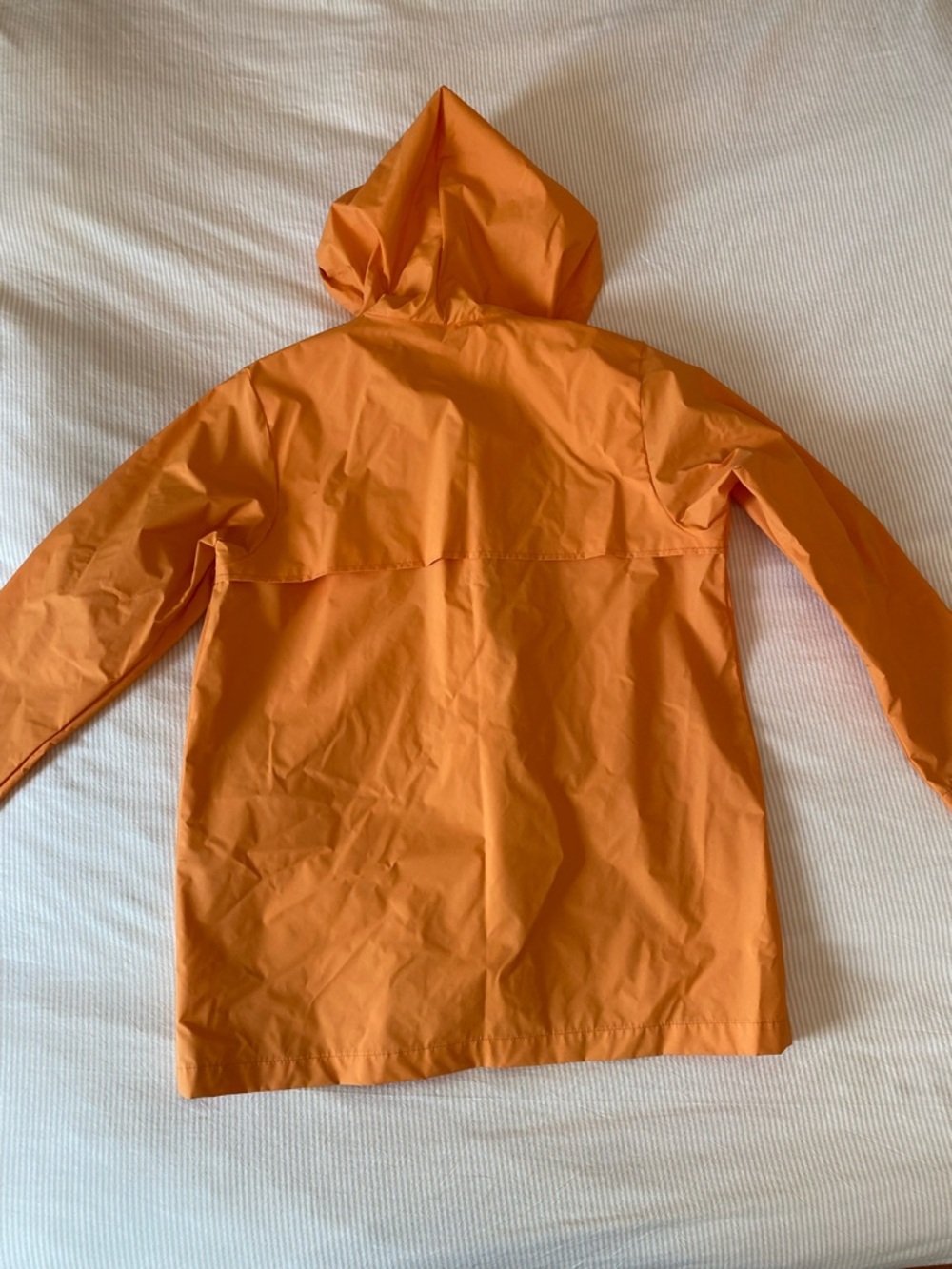 L.L. Bean Womens Petite Orange Hooded Raincoat - Picture 2 of 7